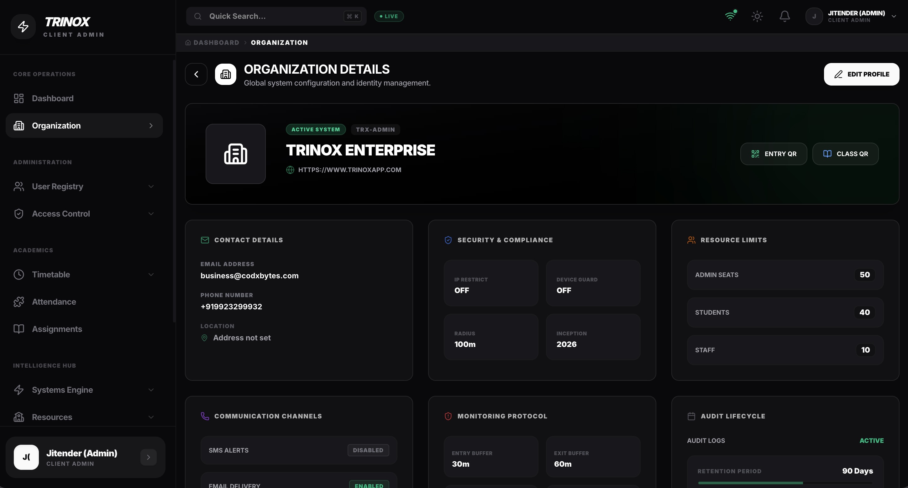 Analytics Interface